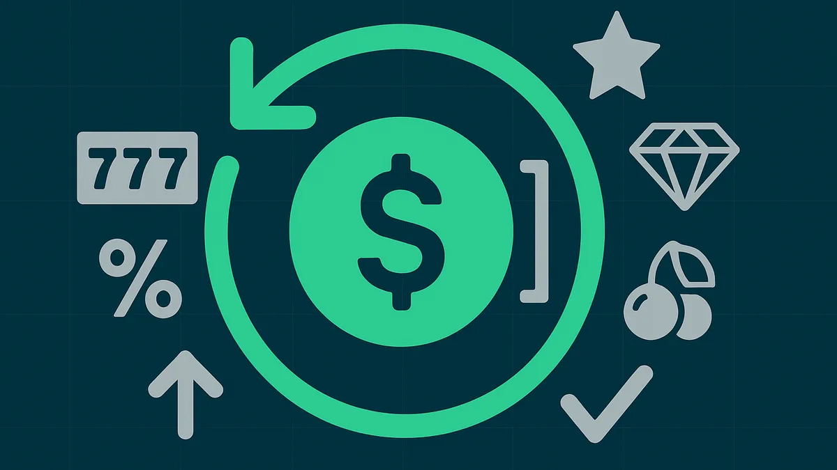 Illustration of free spins winnings converting to capped withdrawable cash